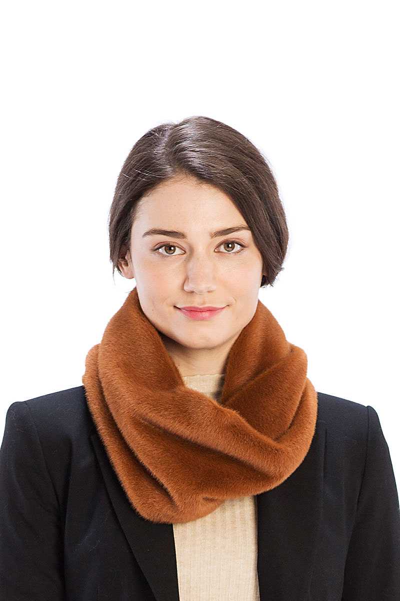 Solid Color Faux Mink Fur Infinity Scarf - Absolute Fashion 2020
