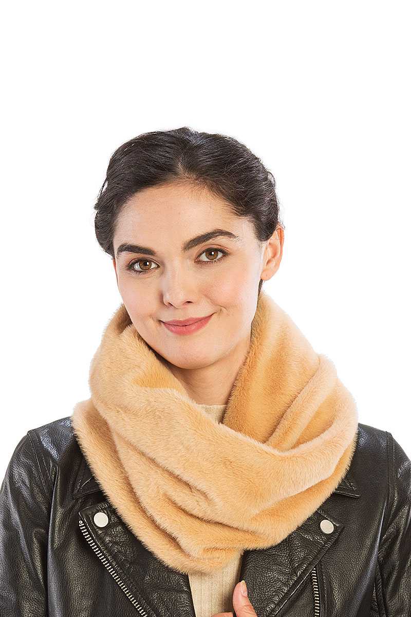 Solid Color Faux Mink Fur Infinity Scarf - Absolute Fashion 2020