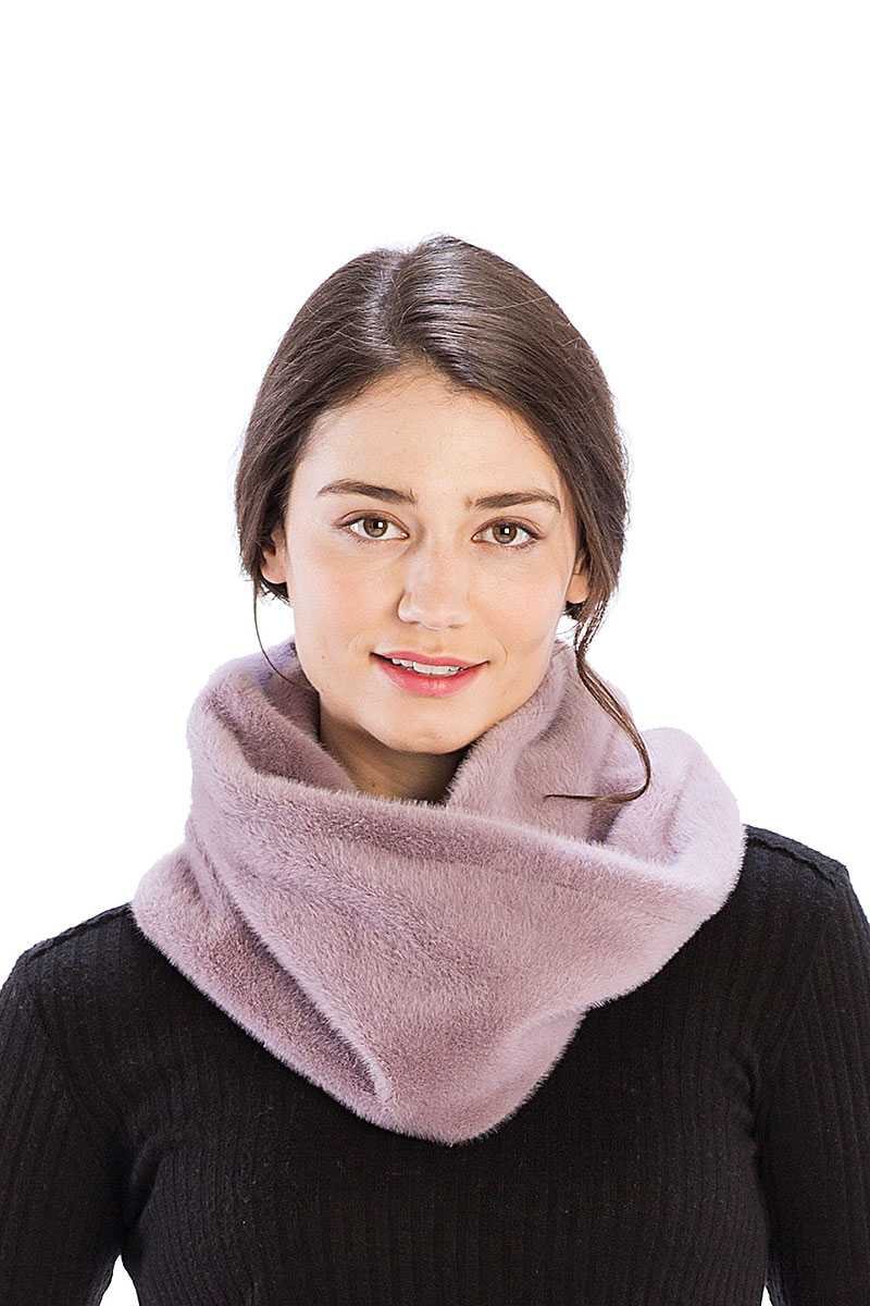 Solid Color Faux Mink Fur Infinity Scarf - Absolute Fashion 2020
