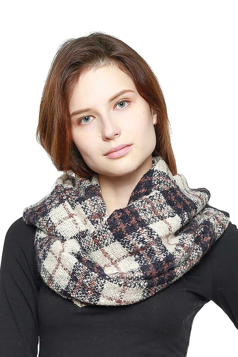 Soft Plaid Infinity Scarf - Absolute Fashion 2020