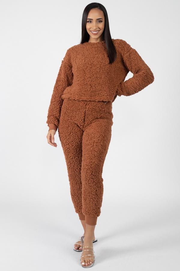 Faux Fur Cropped Top & Elasticized Pants - Absolute Fashion 2020