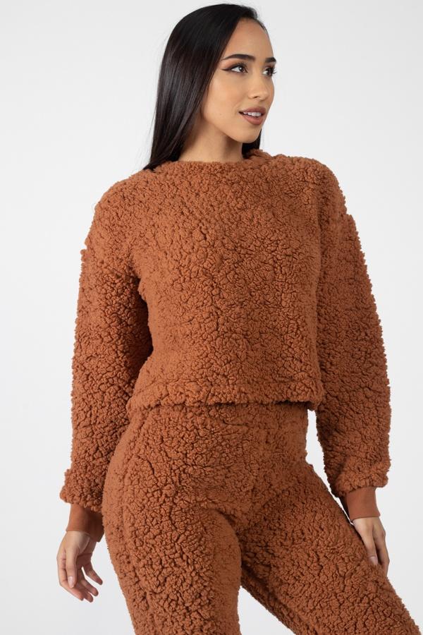 Faux Fur Cropped Top & Elasticized Pants - Absolute Fashion 2020