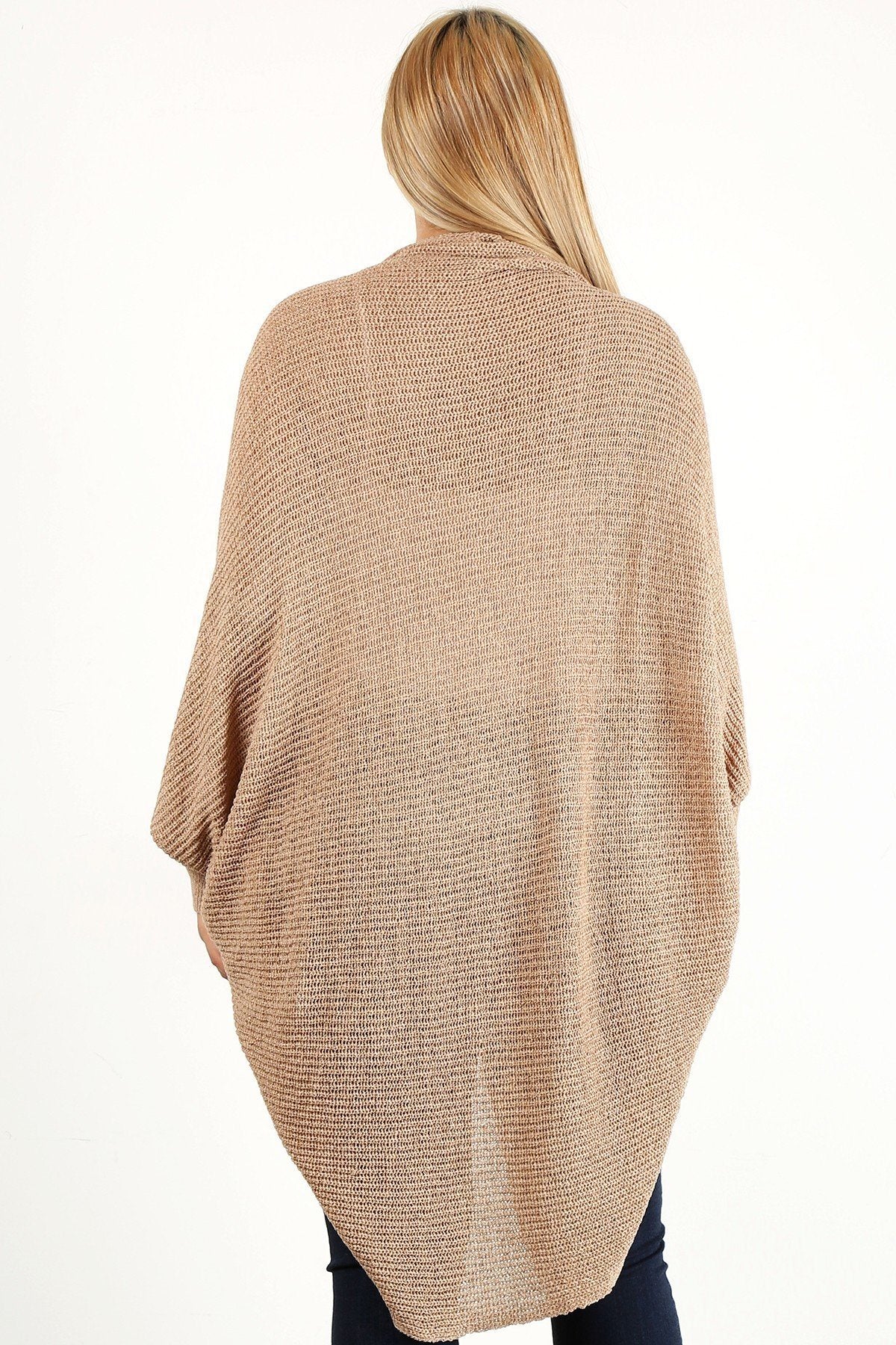 Solid Loose Knit, Open Cocoon Cardigan - Absolute Fashion 2020