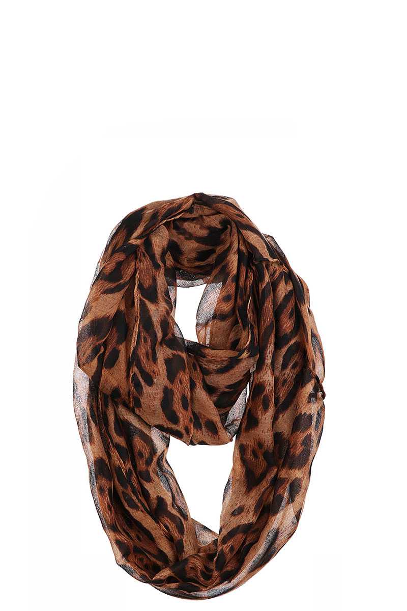 Chiffon Soft Leopard Infinity Scarf - Absolute Fashion 2020