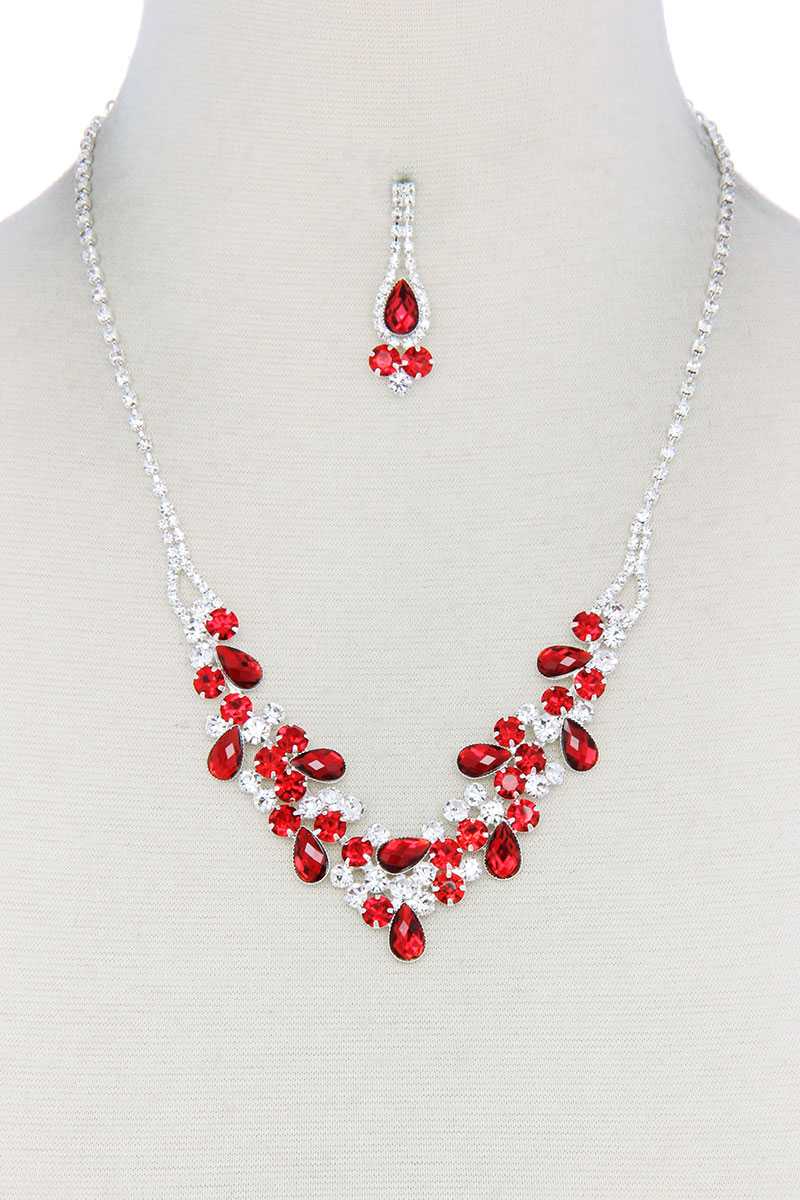 Teardrop Shape Rhinestone Necklace - Absolute Fashion 2020