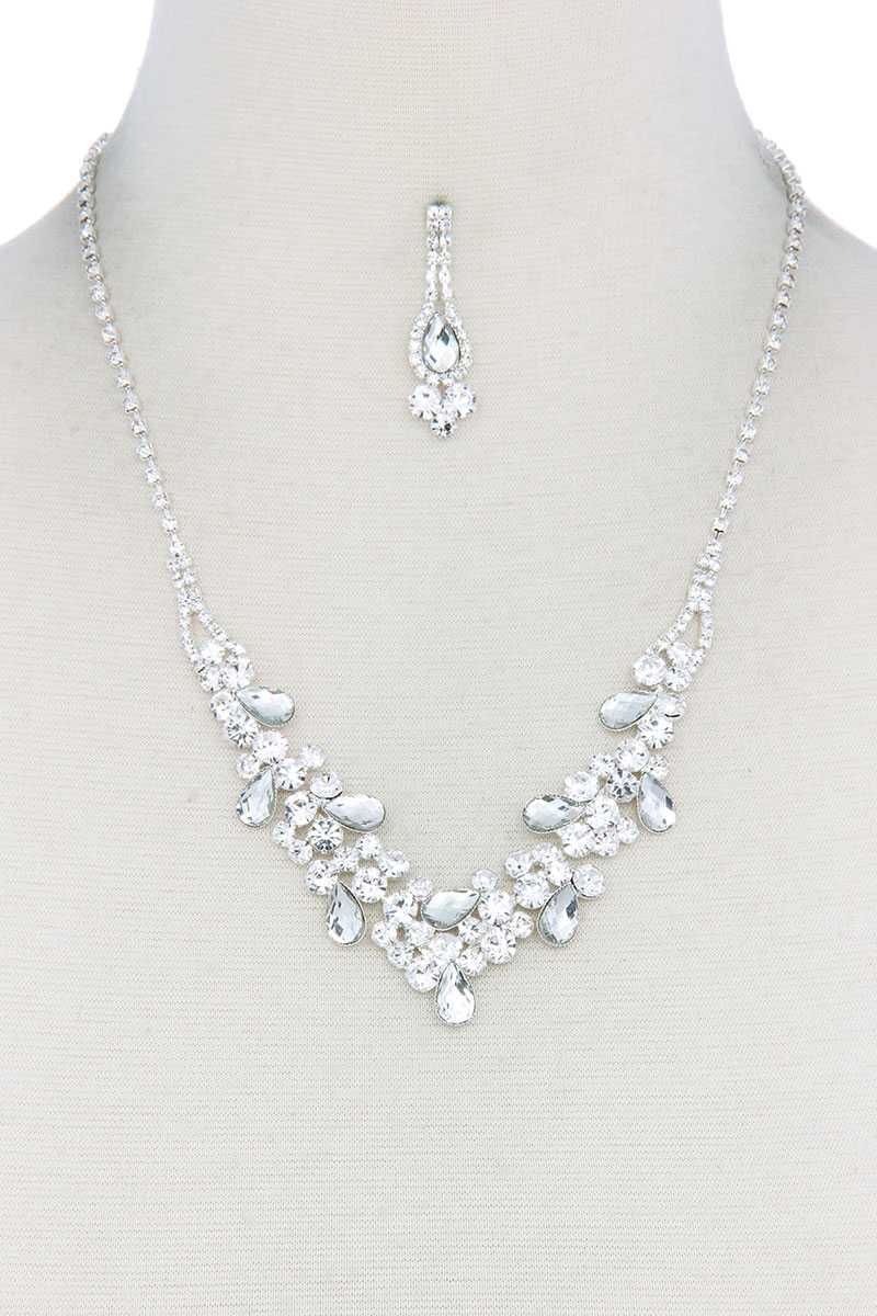 Teardrop Shape Rhinestone Necklace - Absolute Fashion 2020