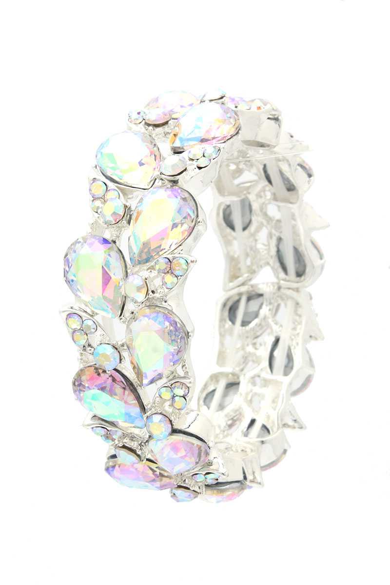 Teardrop Shape Rhinestone Stretch Bracelet - Absolute Fashion 2020