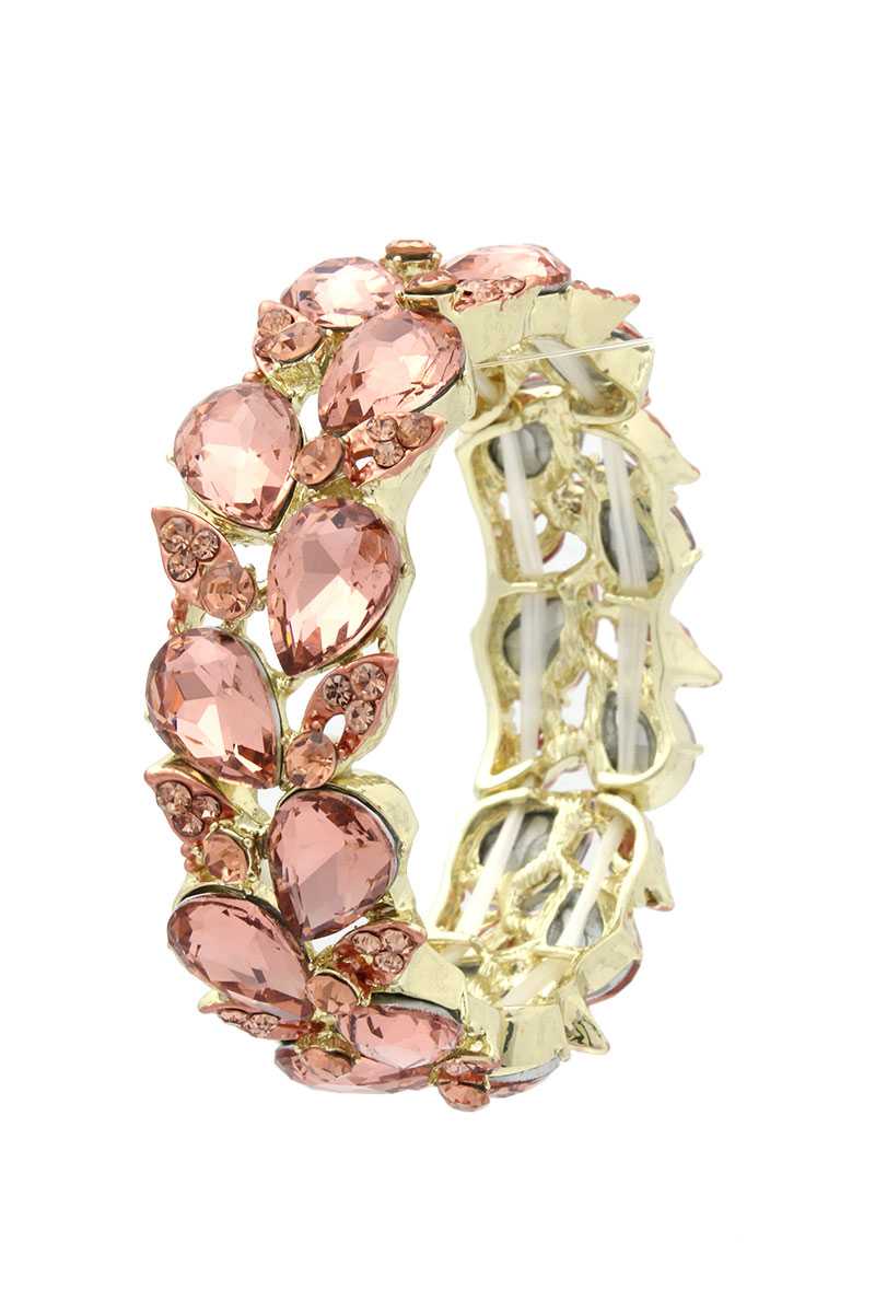 Teardrop Shape Rhinestone Stretch Bracelet - Absolute Fashion 2020