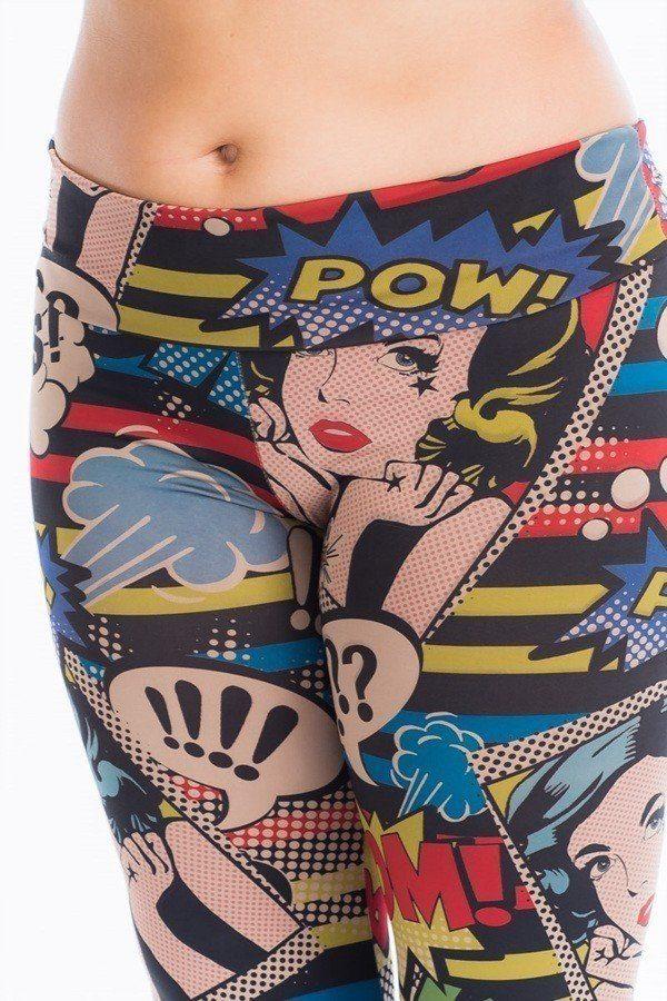 Comic Print, Flared Yoga Pants - Absolute Fashion 2020