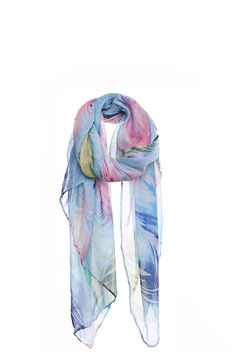 Chic Soft Multi Color Feather Print Scarf - Absolute Fashion 2020