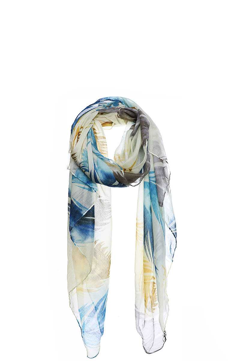 Chic Soft Multi Color Feather Print Scarf - Absolute Fashion 2020