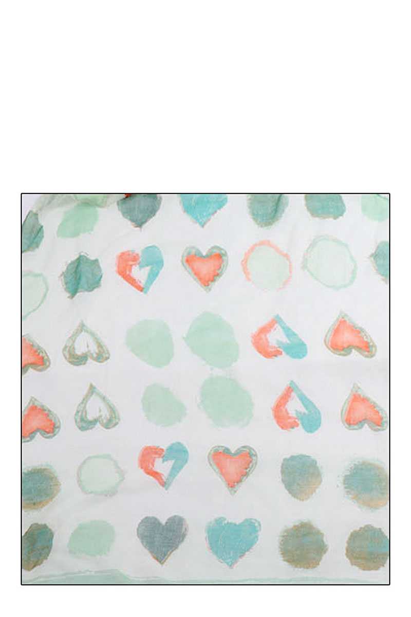 Fashion Soft Water Color Heart Print Scarf - Absolute Fashion 2020