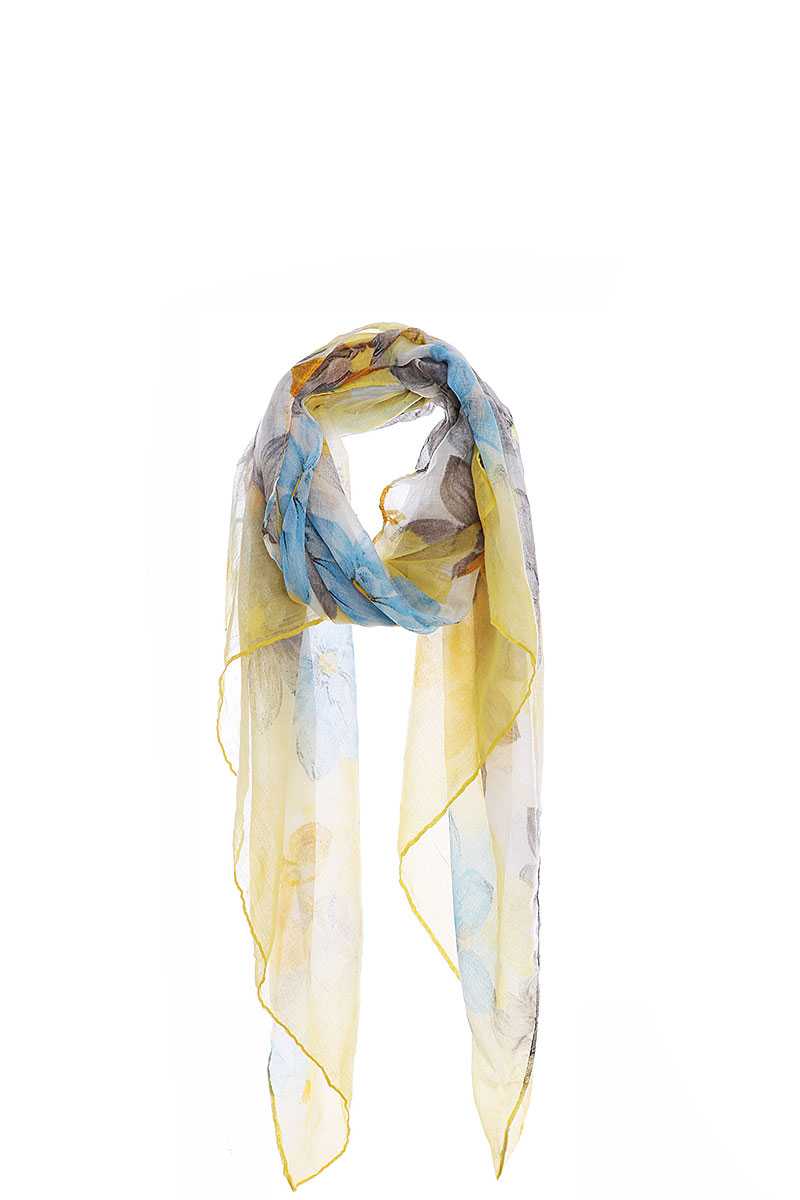 Fashion Multi Color Flower Print Chiffon Scarf - Absolute Fashion 2020