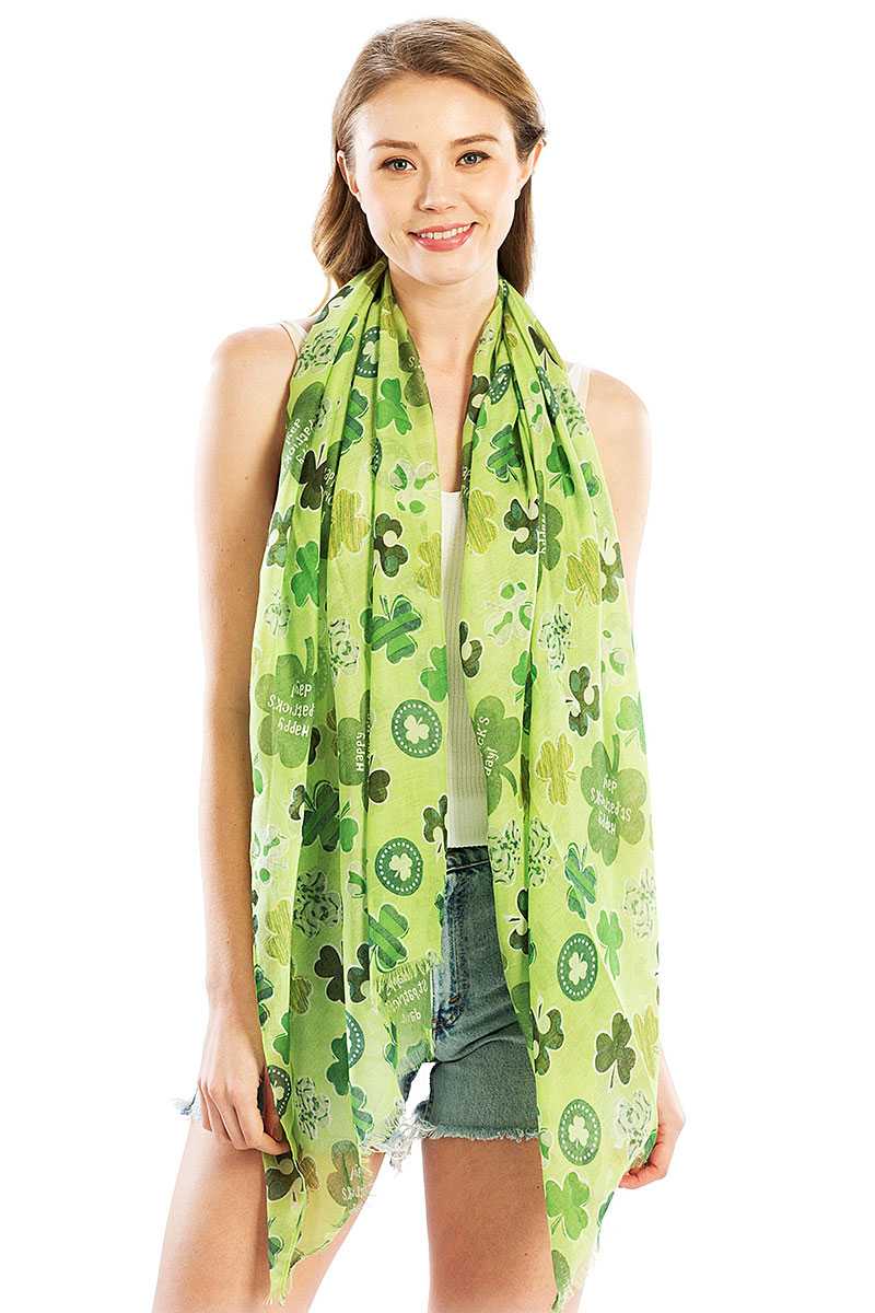 Fashion Chiffon Clover Print Scarf - Absolute Fashion 2020