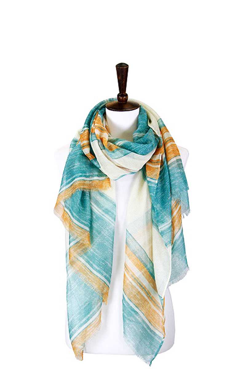 Striped Lurex Oblong Scarf - Absolute Fashion 2020