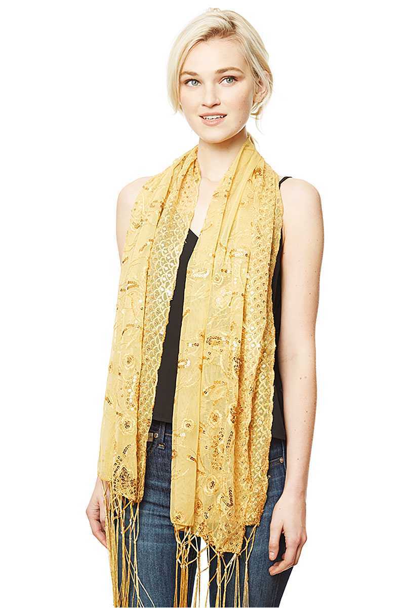 Flower Embroidery Party Shawl Scarf - Absolute Fashion 2020