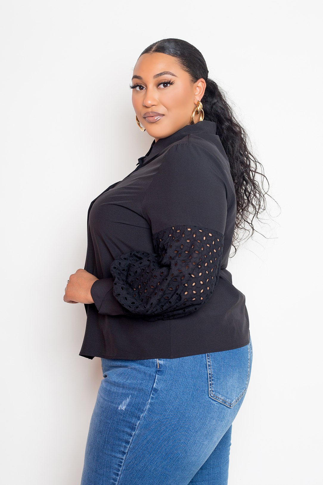 Blouse With Punched Sleeves - Absolute Fashion 2020