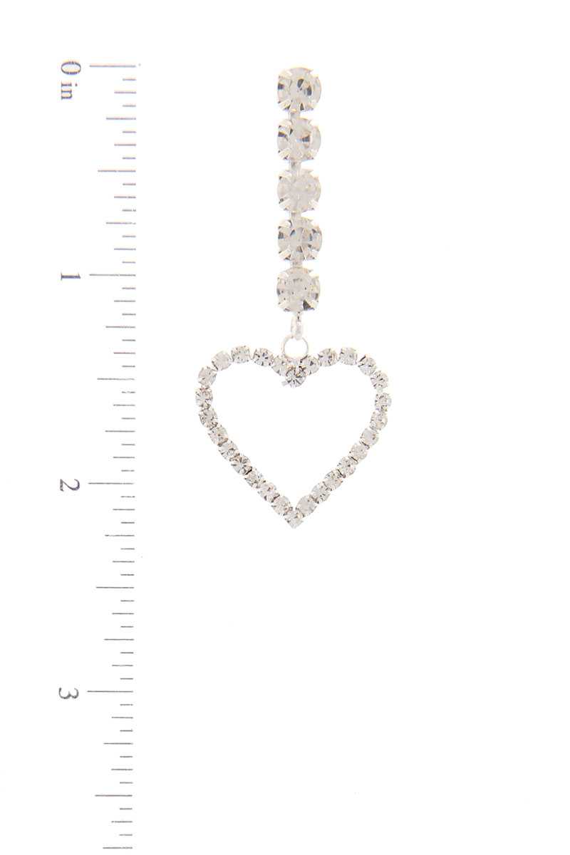 Rhinestone Heart Dangle Drop Earring - Absolute Fashion 2020