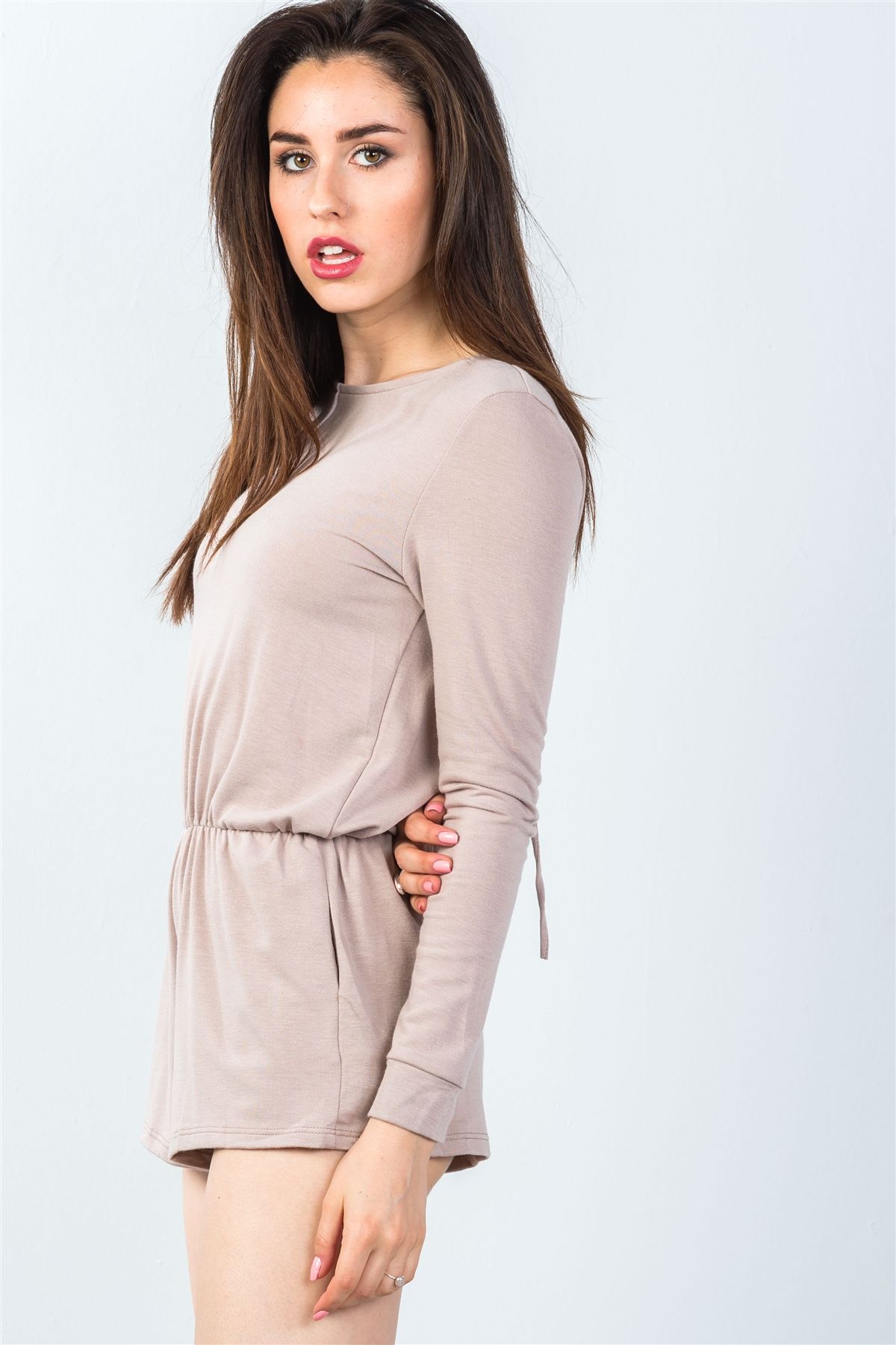 Comfy Tie-back Long Sleeve Romper - Absolute Fashion 2020