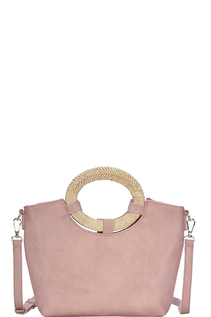 Chic Fashion Natural Woven Handle Satchel With Long Strap - Absolute Fashion 2020