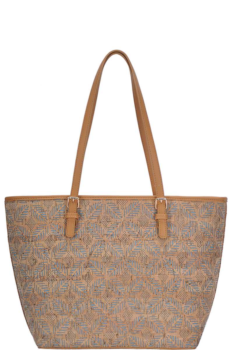 Chic Trendy Cork Textured Fashion Pattern Shopper Bag - Absolute Fashion 2020