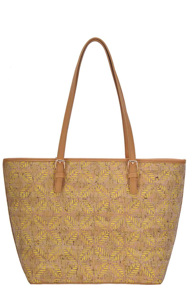 Chic Trendy Cork Textured Fashion Pattern Shopper Bag - Absolute Fashion 2020