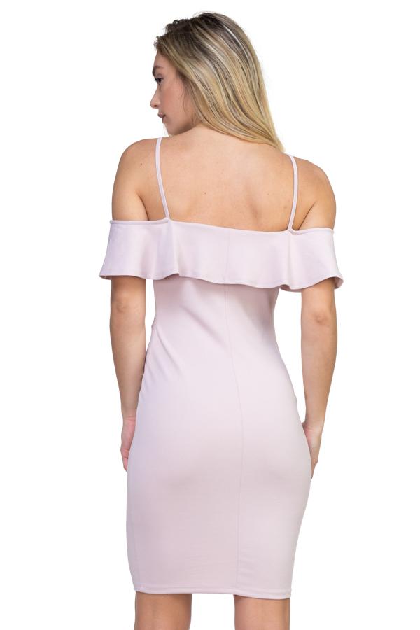 Ruffle Open Shoulder Halter Dress - Absolute Fashion 2020