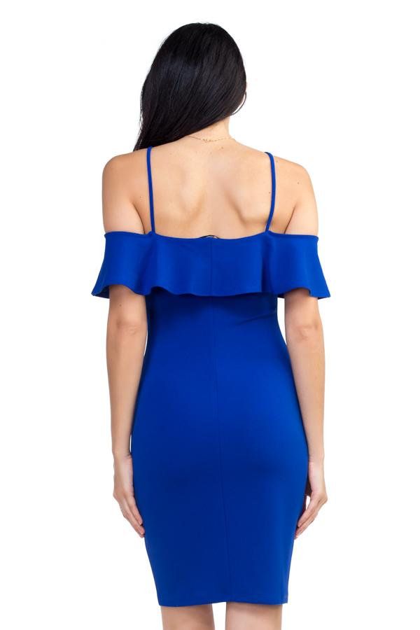 Ruffle Open Shoulder Halter Dress - Absolute Fashion 2020