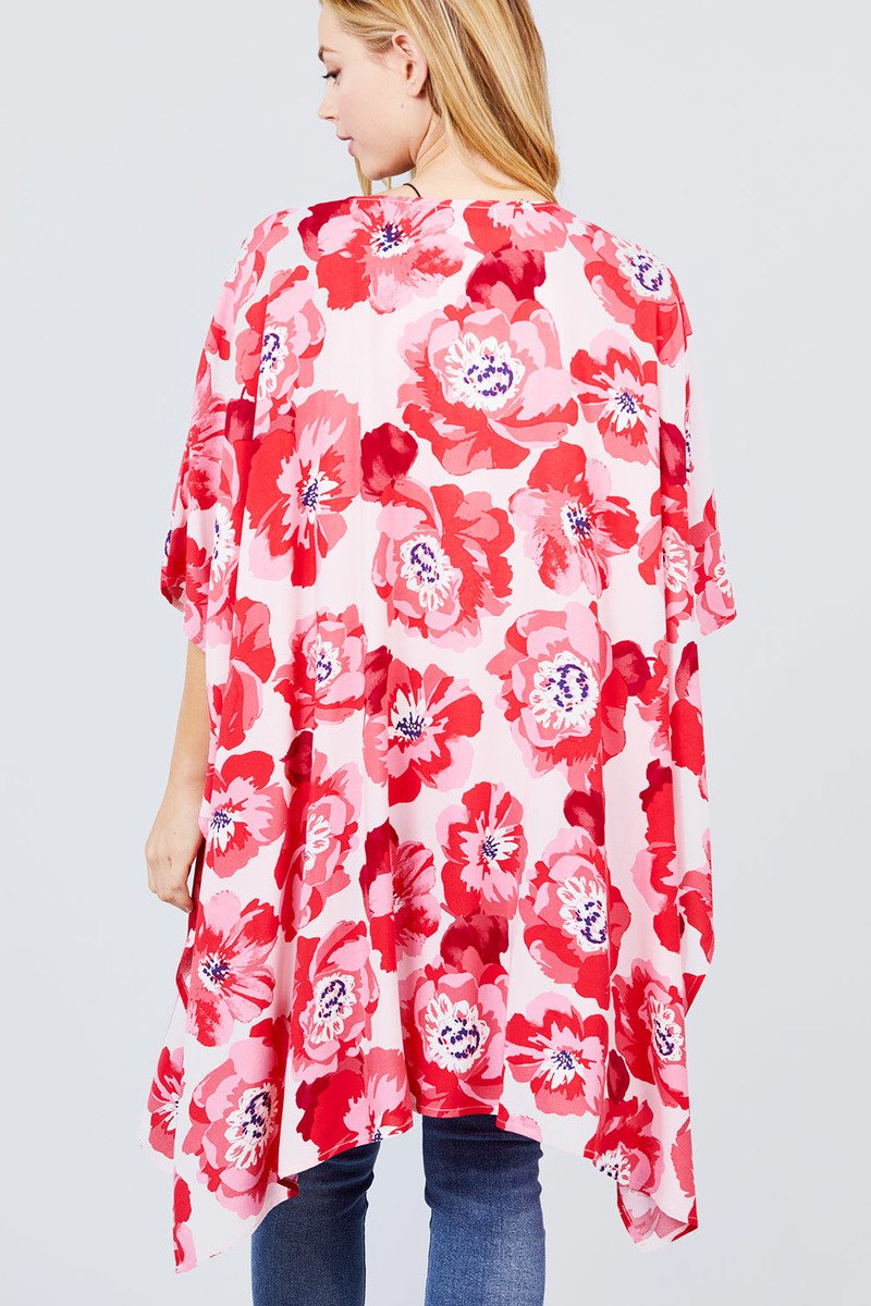 Slide Slit Print Kimono Cardigan - Absolute Fashion 2020