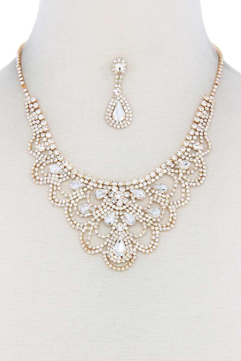 Rhinestone Bib Necklace - Absolute Fashion 2020
