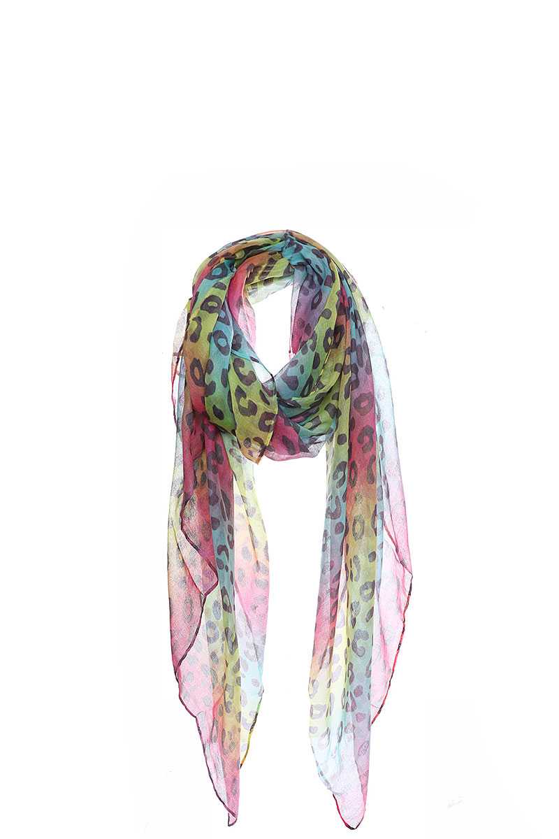 Fashion Rainbow Color Leopard Print Scarf - Absolute Fashion 2020