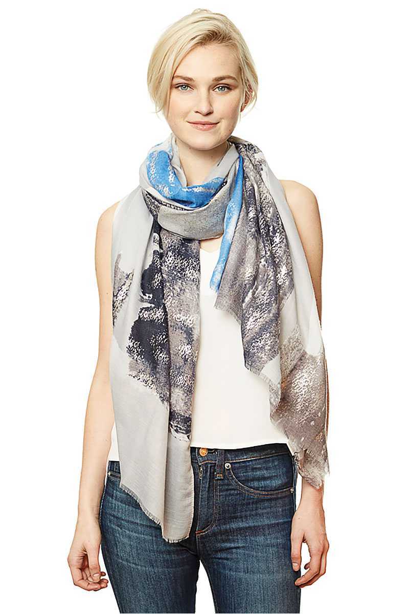 Brush Stroke Print Scarf - Absolute Fashion 2020