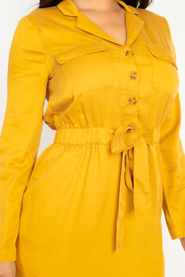 Rtn Bttn Belted Shirts Dress - Absolute Fashion 2020