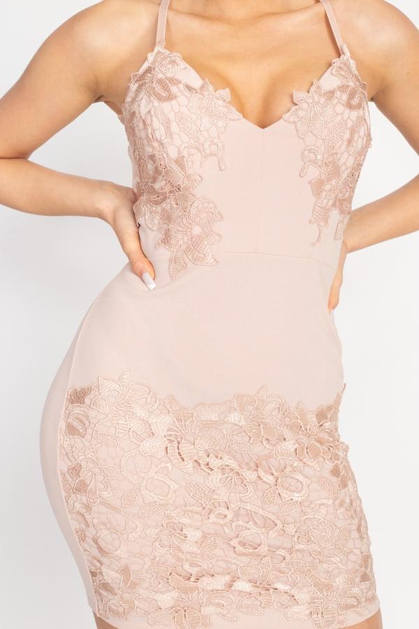 Floral Lace Embroidered Mini Dress - Absolute Fashion 2020