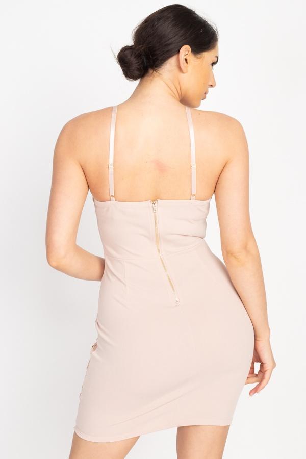 Floral Lace Embroidered Mini Dress - Absolute Fashion 2020