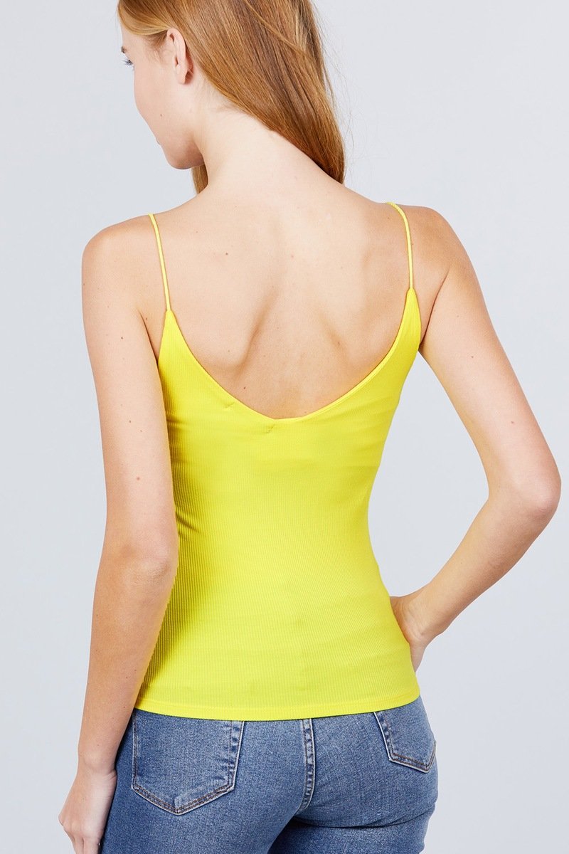 Double V-neck 2 Ply Rib Knit Cami Top - Absolute Fashion 2020
