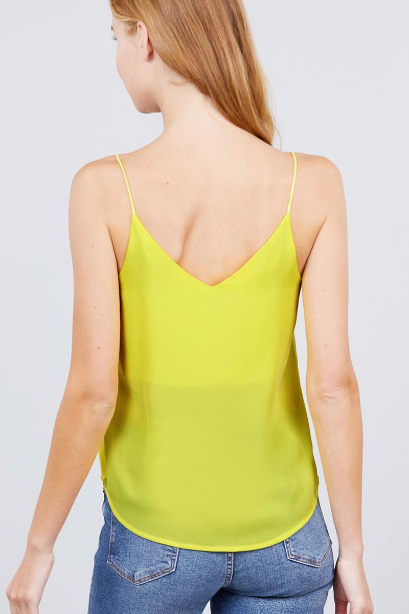 Double V-neck Cami Woven Top - Absolute Fashion 2020