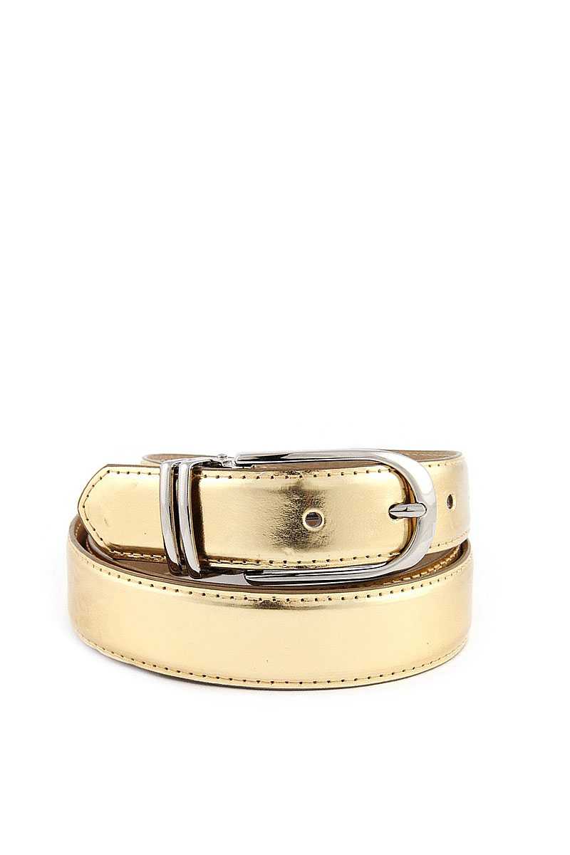 Womens Clamp Round Buckle On One-size-fits-all Plain Feather Edged Dress Belt - Absolute Fashion 2020
