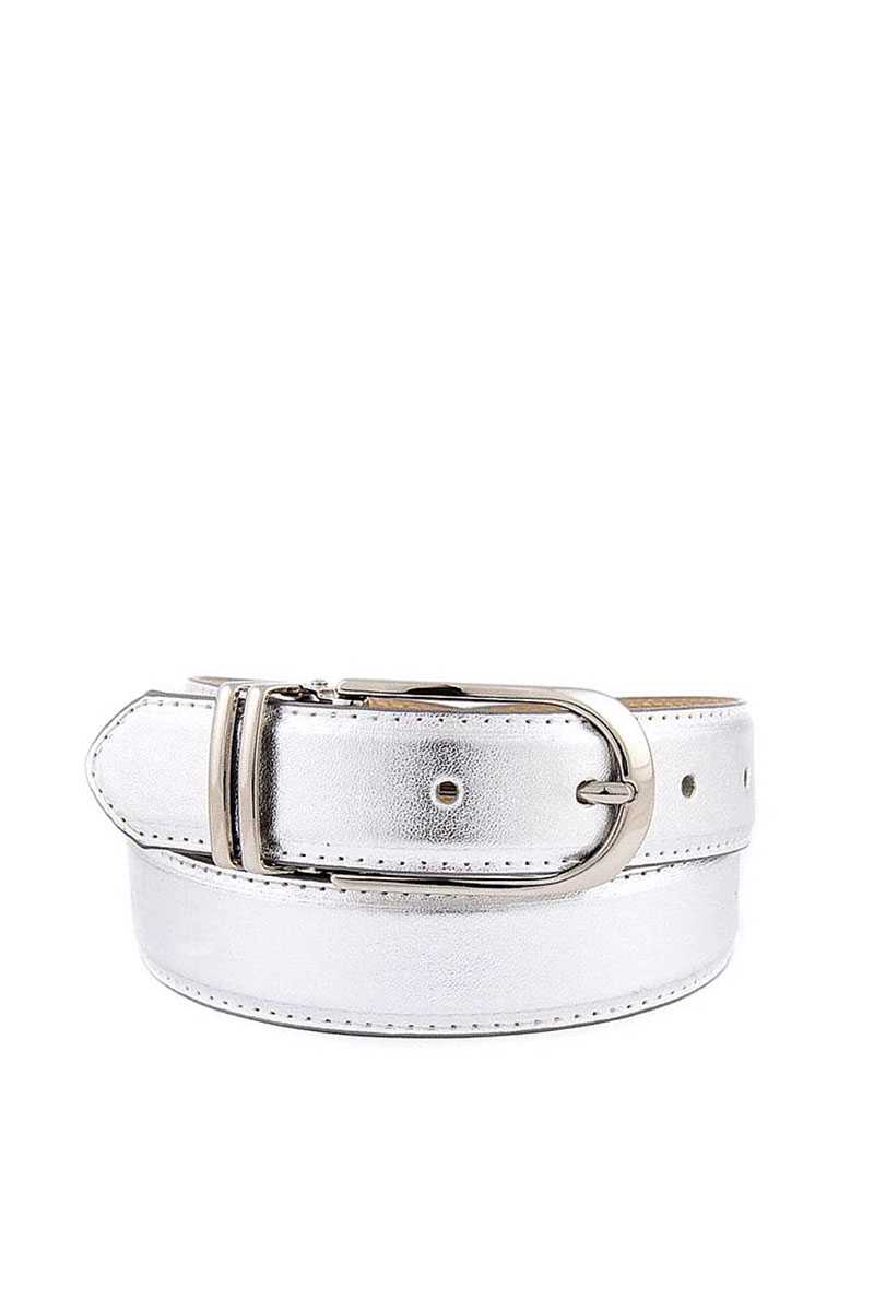 Womens Clamp Round Buckle On One-size-fits-all Plain Feather Edged Dress Belt - Absolute Fashion 2020
