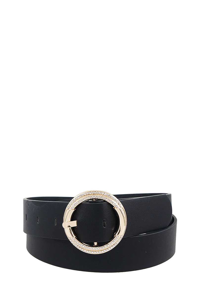 Fashion Stylish Circle Rhinestone Buckle Belt - Absolute Fashion 2020