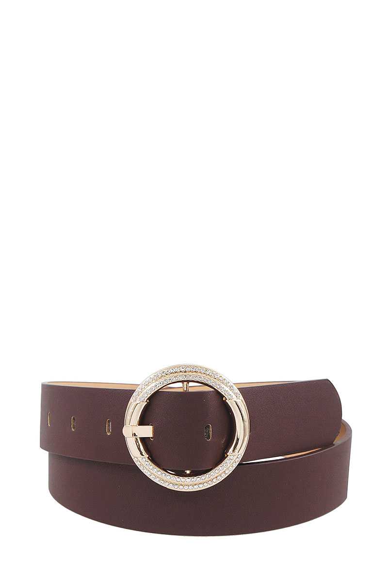 Fashion Stylish Circle Rhinestone Buckle Belt - Absolute Fashion 2020