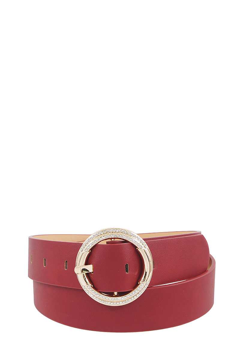 Fashion Stylish Circle Rhinestone Buckle Belt - Absolute Fashion 2020