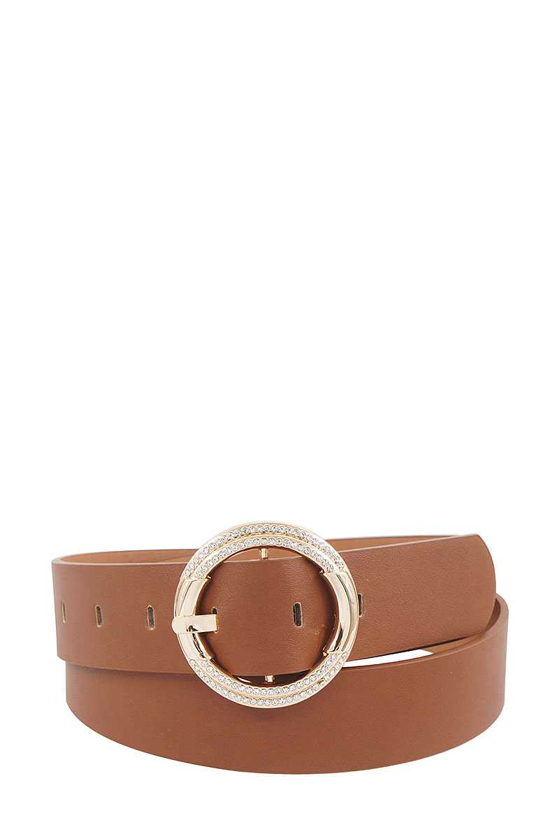 Fashion Stylish Circle Rhinestone Buckle Belt - Absolute Fashion 2020
