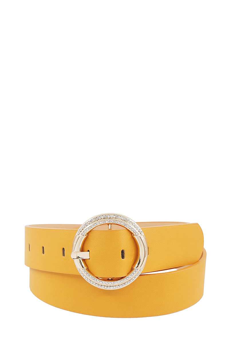 Fashion Stylish Circle Rhinestone Buckle Belt - Absolute Fashion 2020