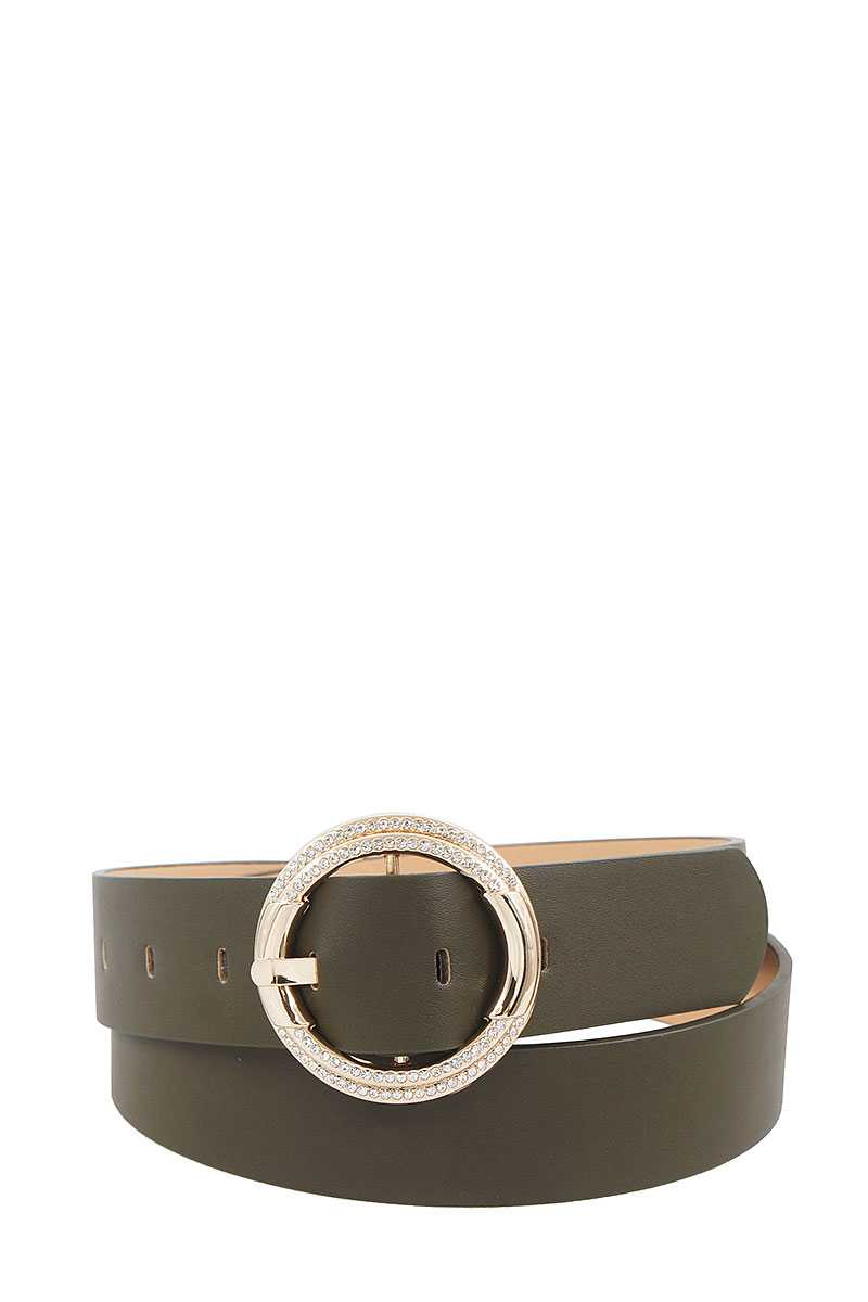 Fashion Stylish Circle Rhinestone Buckle Belt - Absolute Fashion 2020