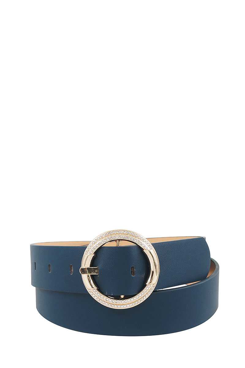 Fashion Stylish Circle Rhinestone Buckle Belt - Absolute Fashion 2020