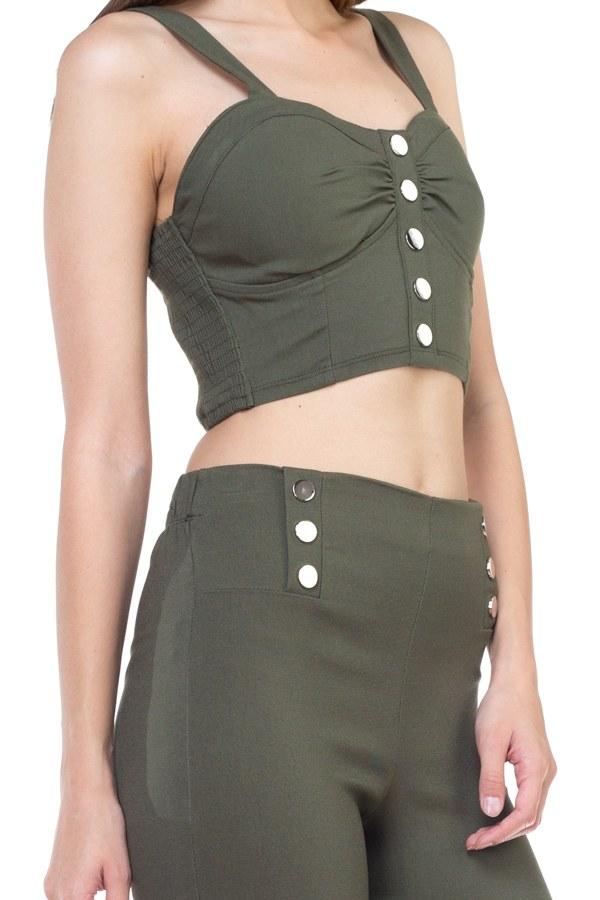 Sweetheart Button Down Crop Top - Absolute Fashion 2020