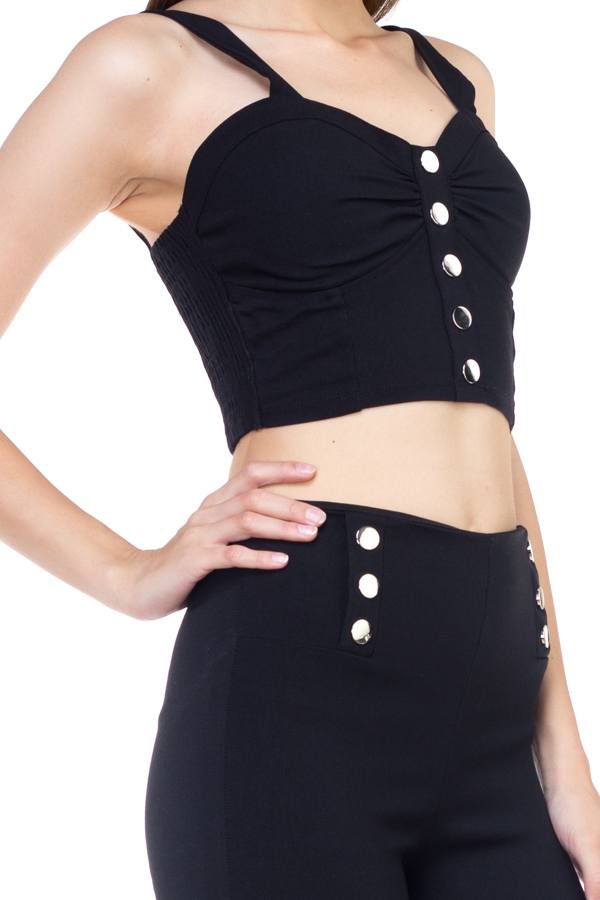 Sweetheart Button Down Crop Top - Absolute Fashion 2020