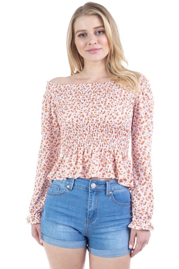 Floral Smocked Off Shoulder Top - Absolute Fashion 2020