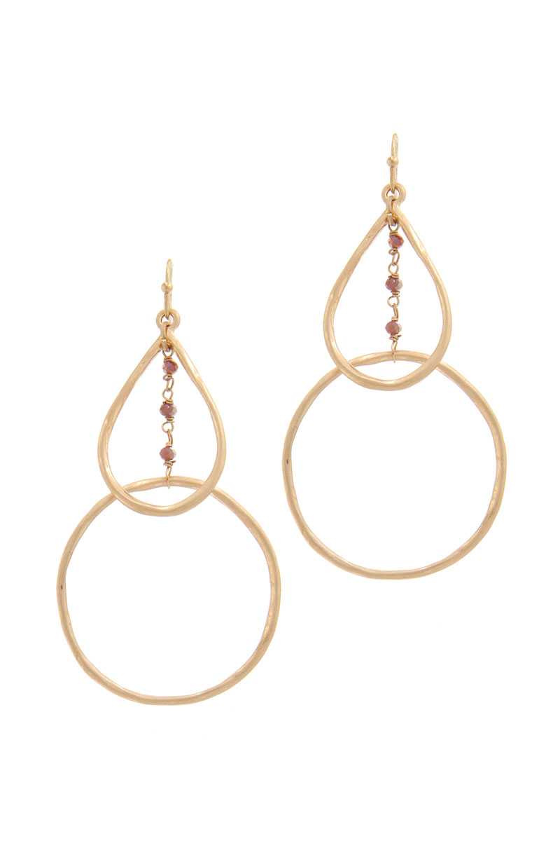 Teardrop Shape Circle Drop Earring - Absolute Fashion 2020